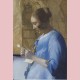 Woman in blue reading a letter (detail)